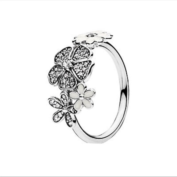 Pandora | Flower Cluster Ring Size 48 (US 4.5) Silver Retired - Picture 1 of 12